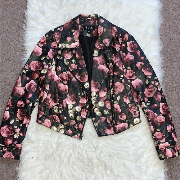 Flower pleather jacket - Picture 1 of 8